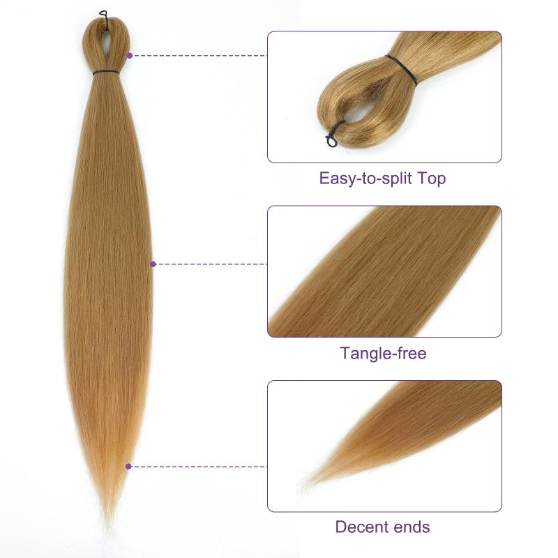 ROSDINA Pre-stretched Braiding Hair - 30 Inch, Yaki Texture, 8 Packs, Blonde, Super Long, For Twist or Box Braids, Synthetic Braiding Hair Extensions - Image 3